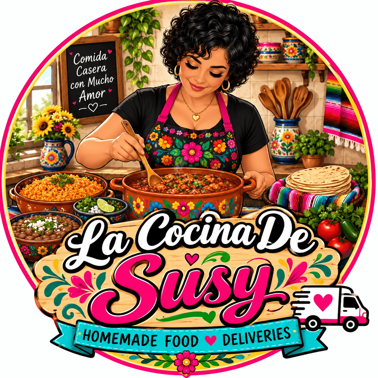 La Cocina De Chena: a cook at the stove, homemade food, hecho con amor